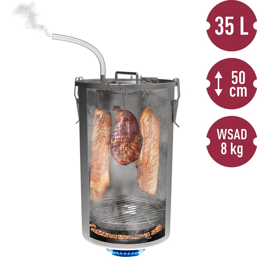 Thuisrokerij in een pot, 35 L, voor op het gasfornuis - 6