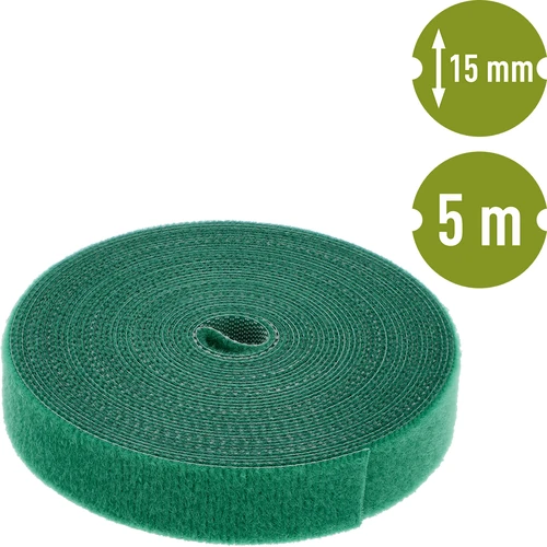 Tuinband met klittenband, groen, 15 mm x 5 m - 2