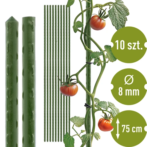Tuinstokken Bioogród – gecoat staal, 0,75 m, fi 8 mm, 10 stuks