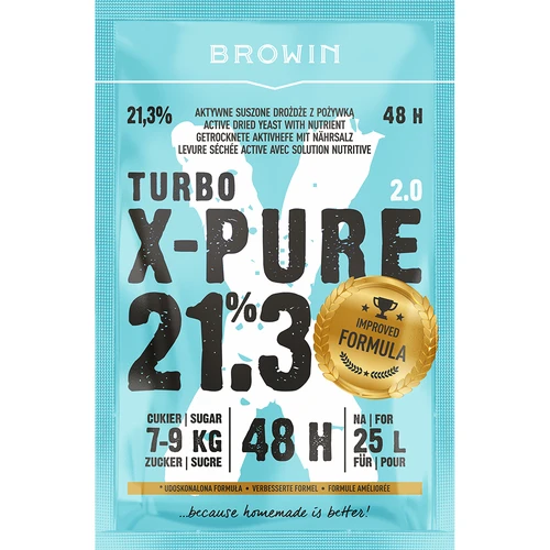 Turbo-gist X-Pure 21,3% 48 uur, 25 L