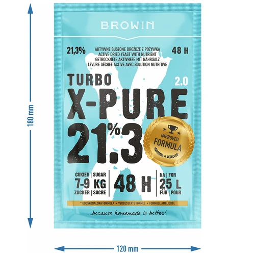 Turbo-gist X-Pure 21,3% 48 uur, 25 L - 5