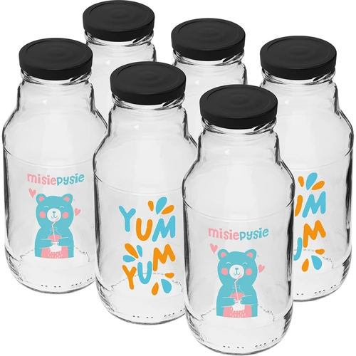 Twist-off fles 330 ml met dop fi43 en kleurrijke opdruk - 6 stuks - 2