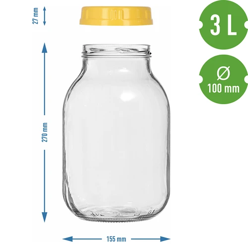 Twist-off pot 3 L en kunststof deksel fi 100, met handvat - 7