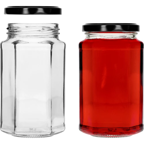 Twist-off pot 385ml met zwart deksel fi 63, 6 stuks. - 4
