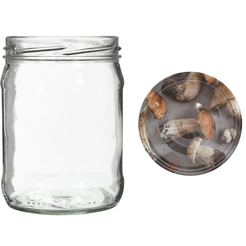 Twist-off pot 500 ml met gekleurd deksel fi82/6 - 6 stuks - 8