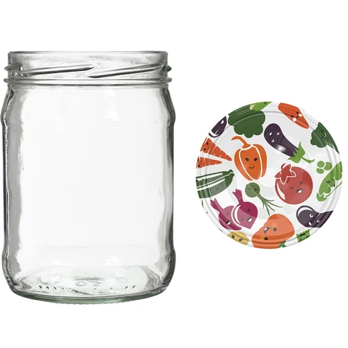 Twist-off pot 500 ml met gekleurd deksel fi82/6 - 6 stuks - 5