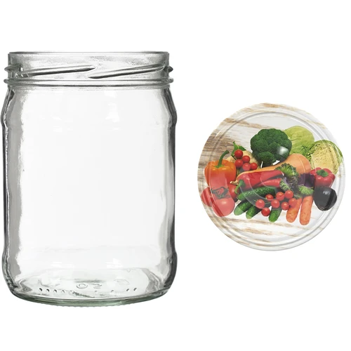 Twist-off pot 500 ml met gekleurd deksel fi82/6 - 6 stuks - 9