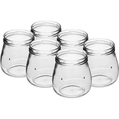 Twist-off pot 500ml "Omgekeerde Amfoor" met bordeauxrode deksel fi 82/6, 6 stuks - 4