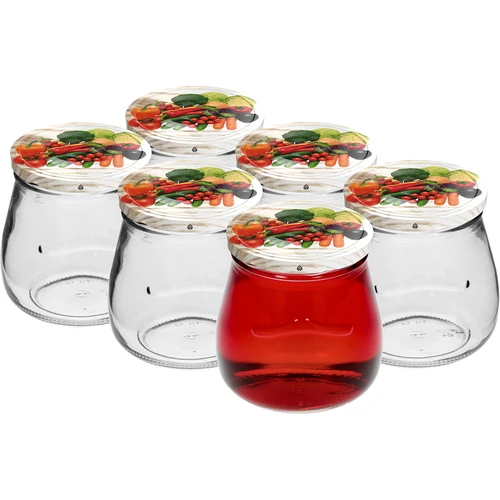 Twist-off pot 500ml "Omgekeerde Amfora" met gekleurde deksel fi 82/6, 6 stuks - 3