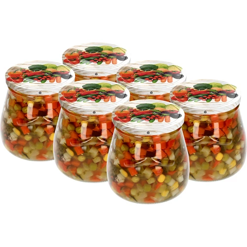 Twist-off pot 500ml "Omgekeerde Amfora" met gekleurde deksel fi 82/6, 6 stuks - 5