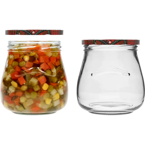 Twist-off pot 500ml "Omgekeerde Amfora" met gekleurde deksel fi 82/6, 6 stuks - 7