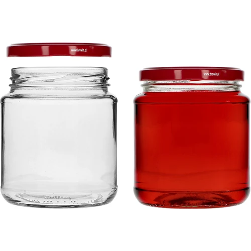Twist-off pot, dikke 580ml met bordeauxrood deksel fi82/6, 6 stuks - 3