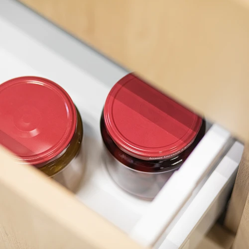 Twist-off pot, dikke 580ml met bordeauxrood deksel fi82/6, 6 stuks - 8