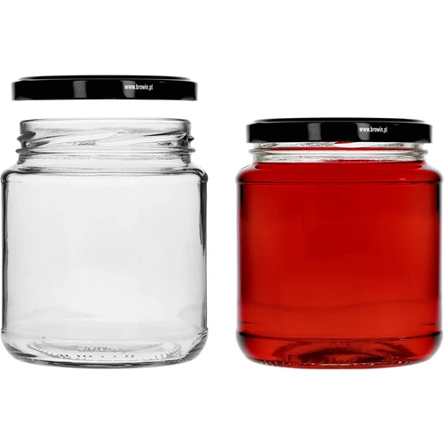 Twist-off pot, dikke 580ml met zwarte deksel fi 82/6, 6 stuks - 3