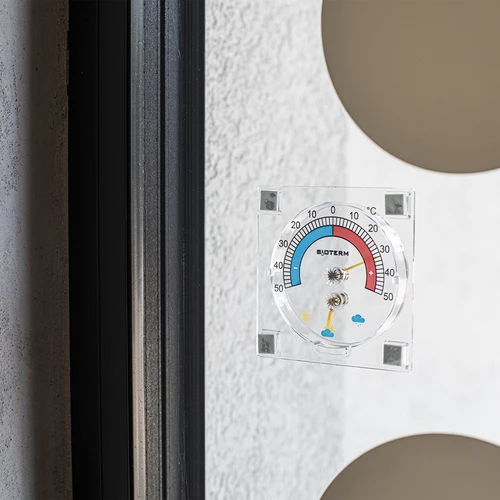 Universele thermometer met hygrometer transparant, zelfklevend (-50°C tot +50°C) - 3
