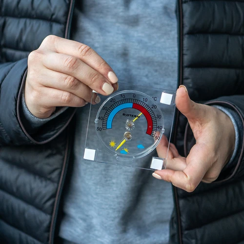Universele thermometer met hygrometer transparant, zelfklevend (-50°C tot +50°C) - 5