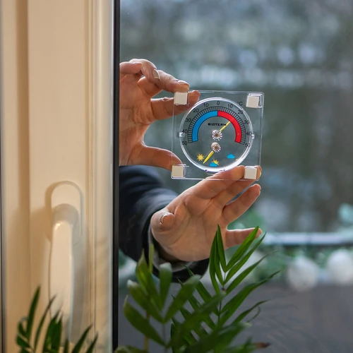 Universele thermometer met hygrometer transparant, zelfklevend (-50°C tot +50°C) - 4