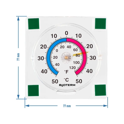 Universele transparante thermometer, zelfklevend (-50°C tot +50°C) - 2