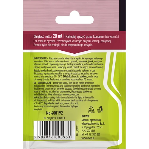 Universele wijngist zonder vermenigvuldiging, 20 ml - 2