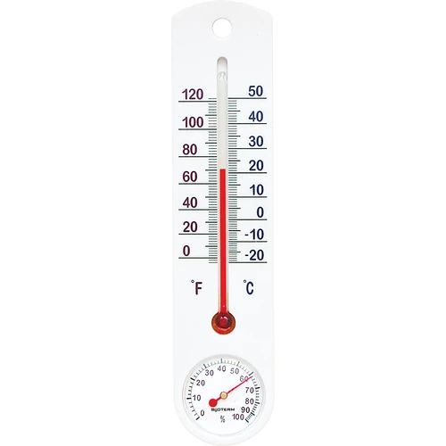 Universele witte thermometer met hygrometer (-20°C tot +50°C) 25cm