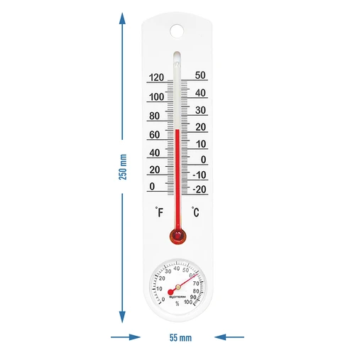 Universele witte thermometer met hygrometer (-20°C tot +50°C) 25cm - 2