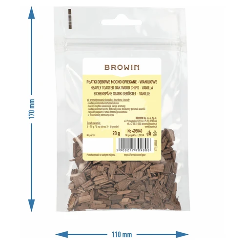 Vanille eiken vlokken, sterk geroosterd, 20g - 7