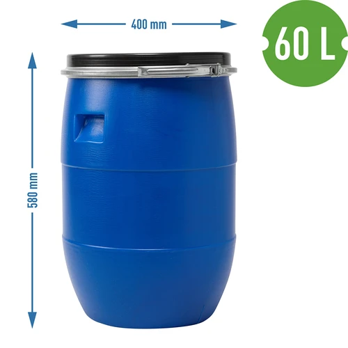 Vat voor kool 60 L, met drukring, blauw, Sterk - 9