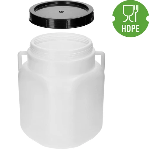 Vierkant Vat van 20 L, wit, met handvatten, Sterk - 4