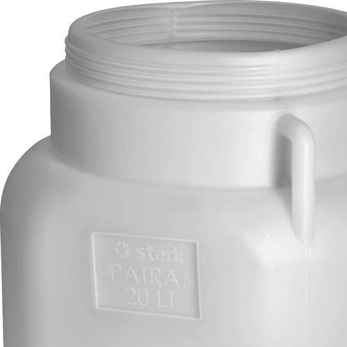 Vierkant Vat van 20 L, wit, met handvatten, Sterk - 8