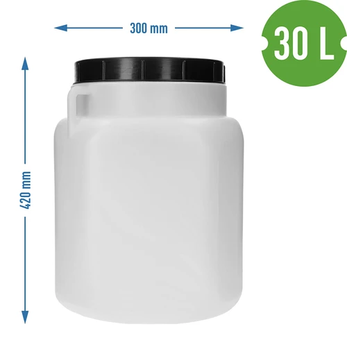 Vierkant Vat van 30 L, wit, met handvatten, Sterk - 10