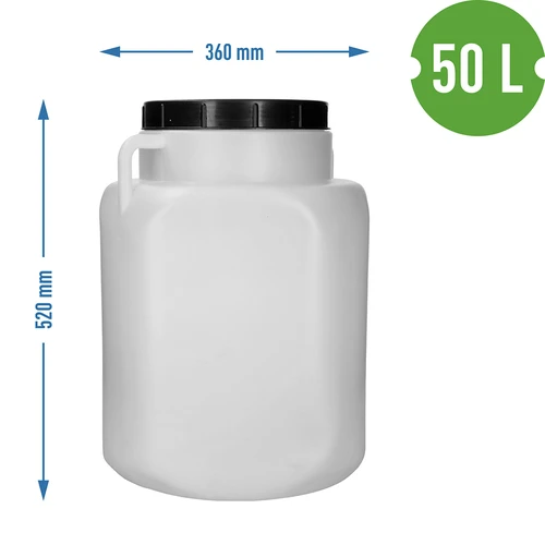 Vierkant Vat van 50 L, wit, met handvatten 50 L - 10