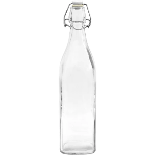 Vierkante fles 1L met luchtdichte beugelsluiting