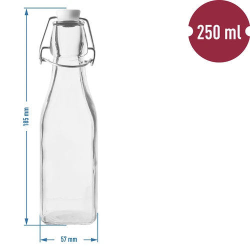 Vierkante hermetische fles 250 ml - 2