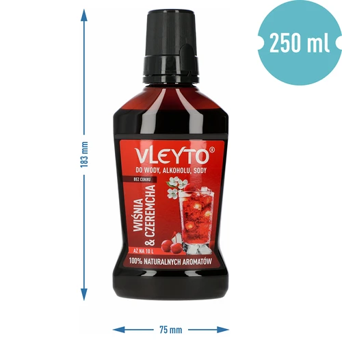 VLEYTO Kers & Vogelkers – smaakessence met natuurlijke aroma's, 250 ml - 5