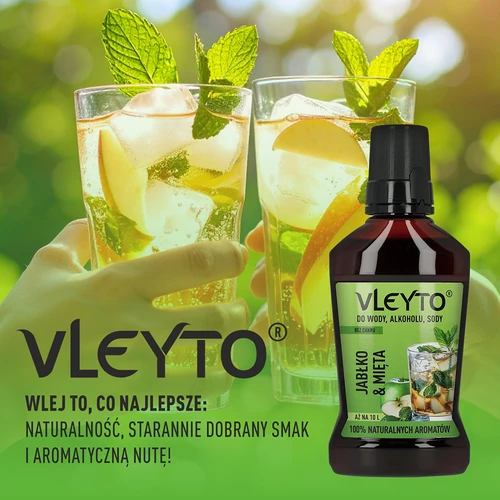 VLEYTO Munt & Appel – smaakessence met natuurlijke aroma's, 250 ml - 6