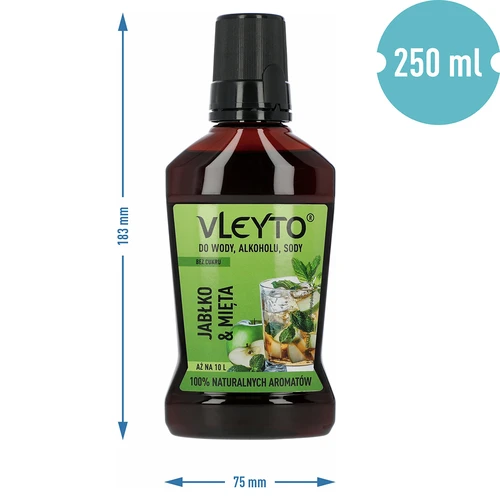 VLEYTO Munt & Appel – smaakessence met natuurlijke aroma's, 250 ml - 5