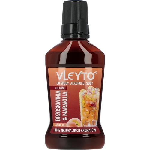 VLEYTO Perzik & Passievrucht – smaakessence met natuurlijke aroma's, 250 ml