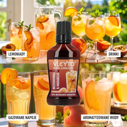 VLEYTO Perzik & Passievrucht – smaakessence met natuurlijke aroma's, 250 ml - 7