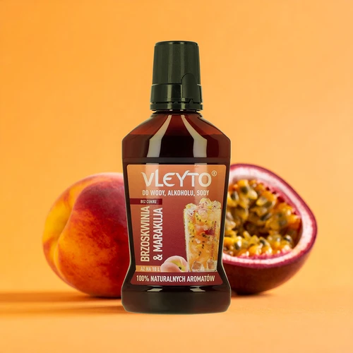 VLEYTO Perzik & Passievrucht – smaakessence met natuurlijke aroma's, 250 ml - 4