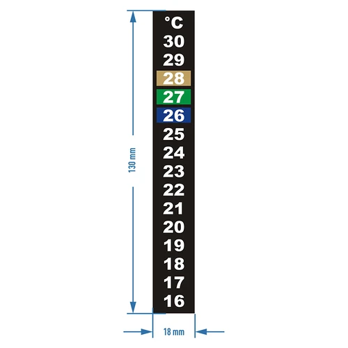 Vloeibaar kristal thermometer (+16°C tot +30°C) 13cm - 2