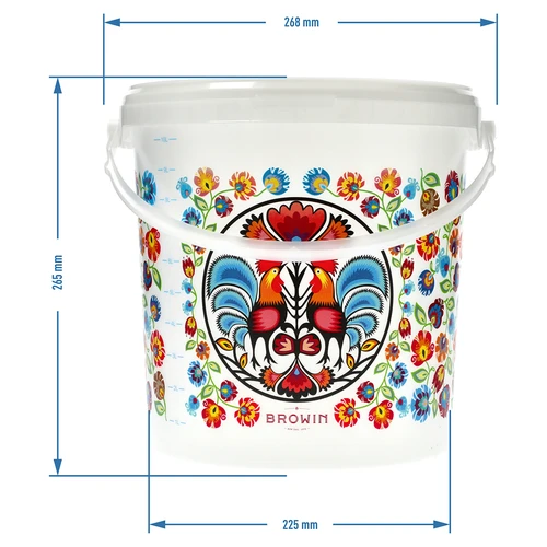 Voedselemmer GWIOZDA - met deksel, 10 L - 6