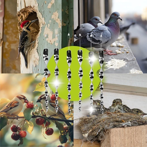 Vogelverschrikker – reflecterende spiralen in zilverkleur, 6 stuks - 6