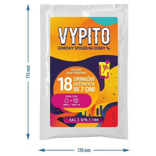VYPITO 12%, zakje voor 18 drankjes - Chillout licht fruitig, 126 g - 4