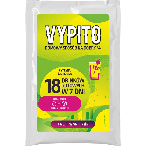 VYPITO 12%, zakje voor 18 drankjes - Citroen & limoen, 126 g