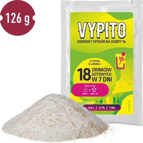 VYPITO 12%, zakje voor 18 drankjes - Citroen & limoen, 126 g - 3