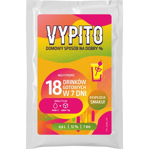 VYPITO 12%, zakje voor 18 drankjes – Multitropic, 126g