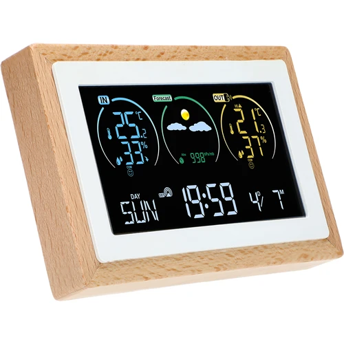 Weerstation (RCC,DCF) - elektronisch, draadloos, verlicht, sensor, wit - 3