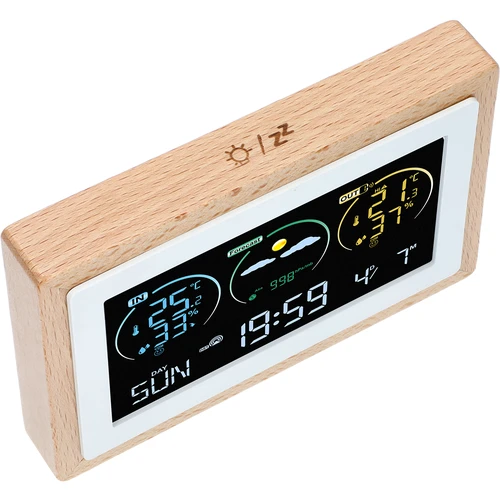 Weerstation (RCC,DCF) - elektronisch, draadloos, verlicht, sensor, wit - 4