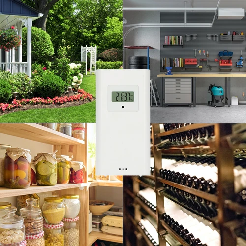 Weerstation (RCC,DCF) - elektronisch, draadloos, verlicht, sensor, wit - 12