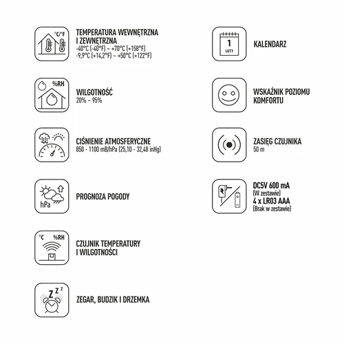 Weerstation (RCC,DCF) - elektronisch, draadloos, verlicht, sensor, wit - 9